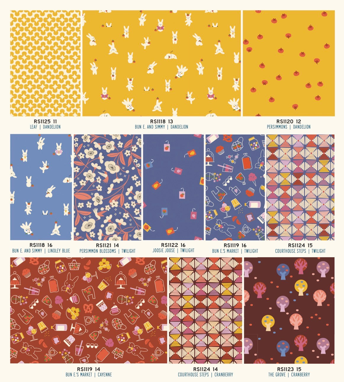 Swatches of fabric on a white background.