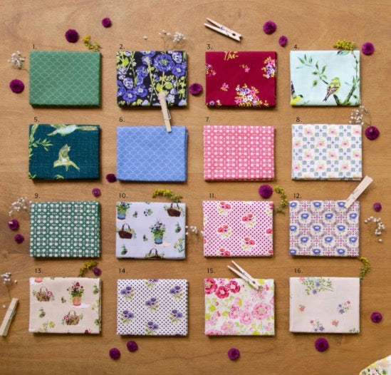 Bari J's My Mother's Daughters Fat Quarters laying on a table