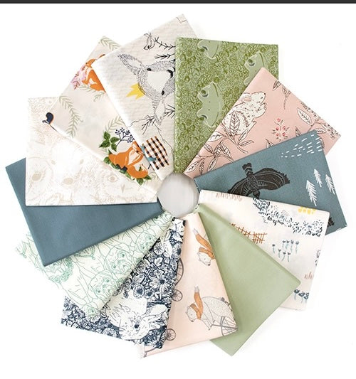 Collection of fabric swatches with various patterns arranged in a circular fashion.