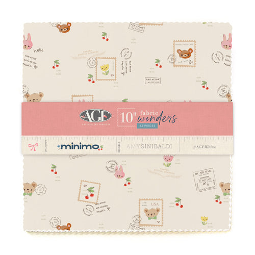 Fabric bundle with teddy bear and cherry pattern on a white background