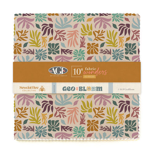 Pack of fabric swatches with floral pattern and AGF branding