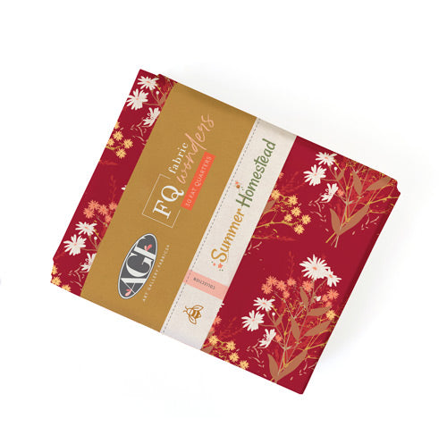 Fabric package with floral design and visible brand on a white background