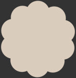 A flat, scalloped beige color swatch on a dark gray background.