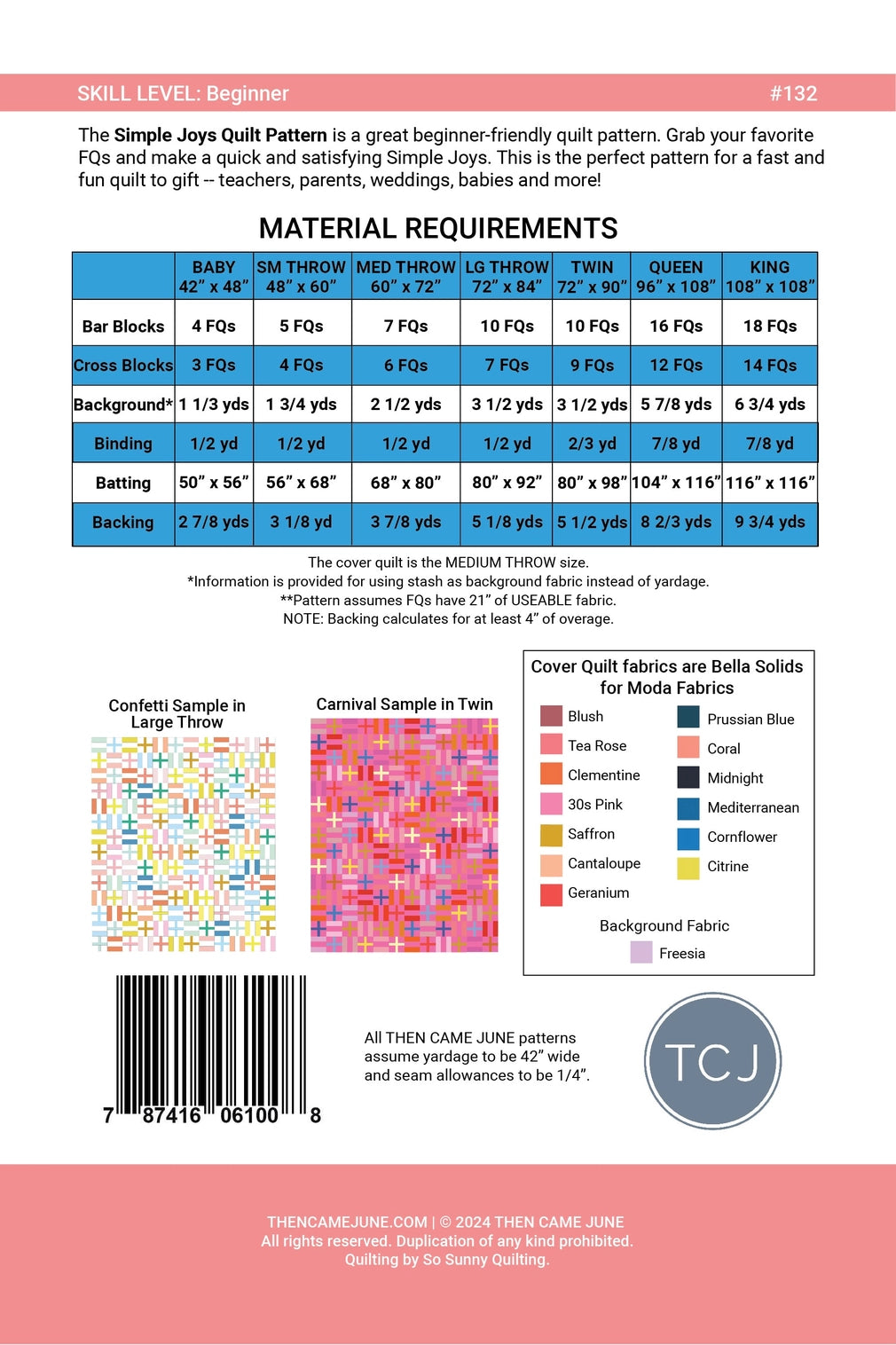 Fabric requirements for quilt