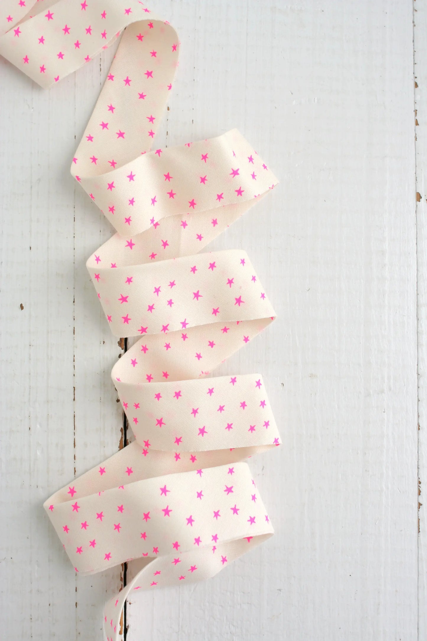 pink and white bias tape